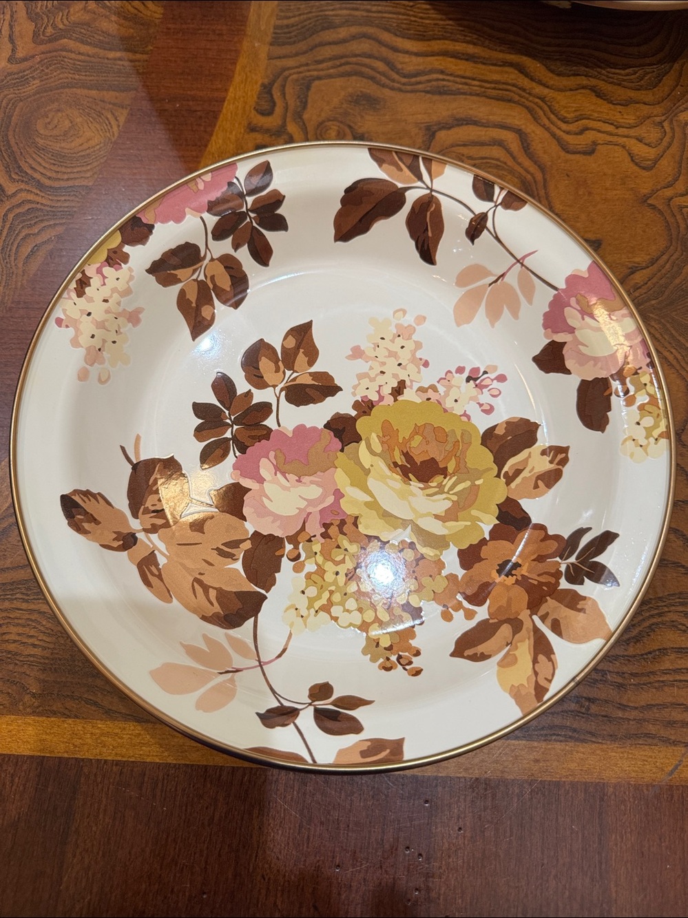 MacKenzie-Childs Wild Rose White Pie Plate